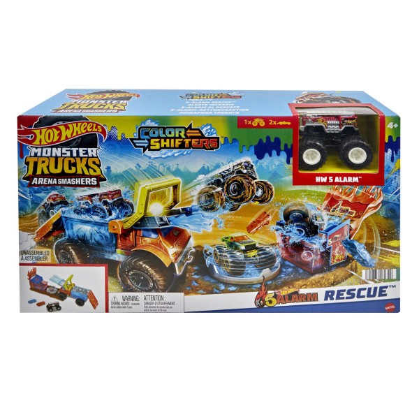 Hot Wheels - Monstertrucks Arenabeukers Color Shifters 5 Alarm Redding - Speelset