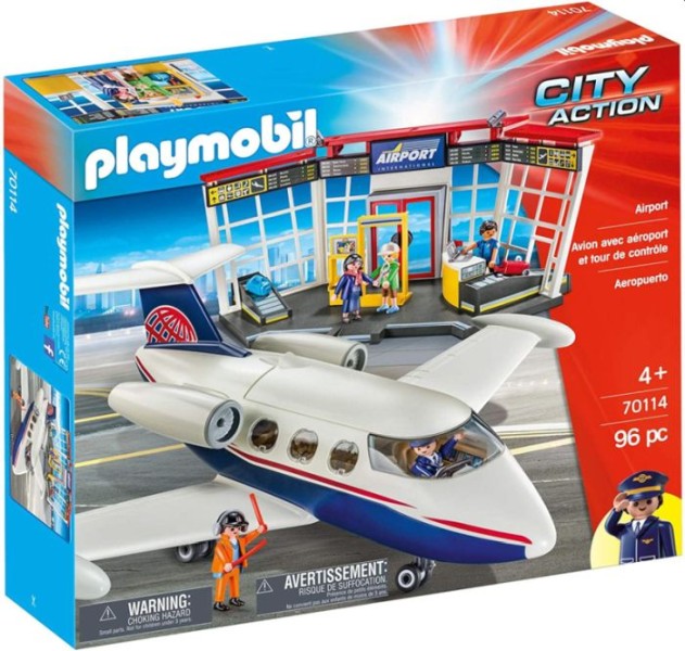 Stoffig Weg Uitschakelen 70114 Playmobil Vliegveld met vliegtuig