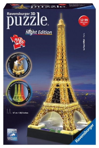 scannen Meer Afkorten Ravensburger Puzzel 3D Eiffeltoren met licht (216)