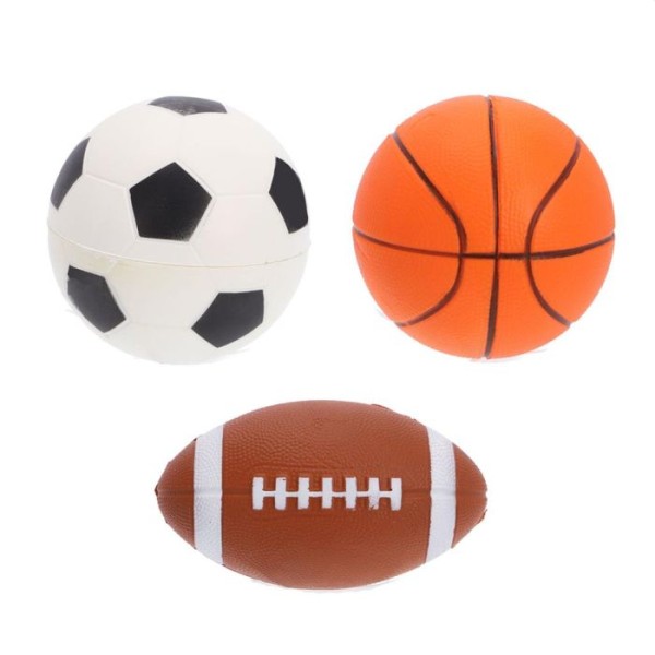 Softbal 12cm - Voetbal/Rugbybal/Basketbal - Set van 3 stuks