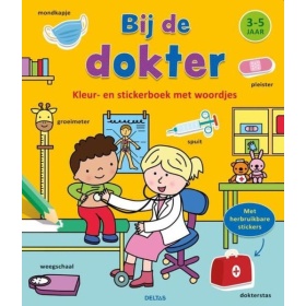 Kleur- En Stickerboek Met Woordjes - Bij De Dokter (3-5 jaar)