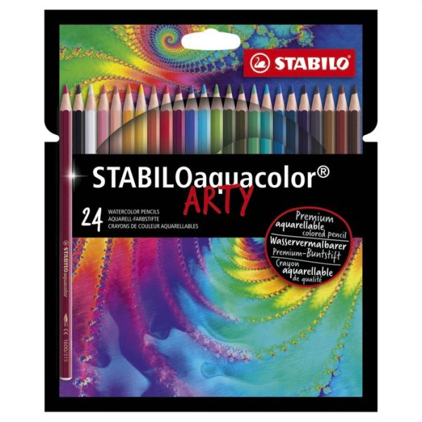 Meander Impressionisme ontwerp Stabilo aquacolor kleurpotloden arty etui 24 stuks