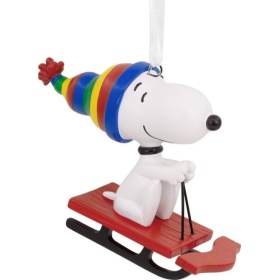 Kerstornament snoopy sled