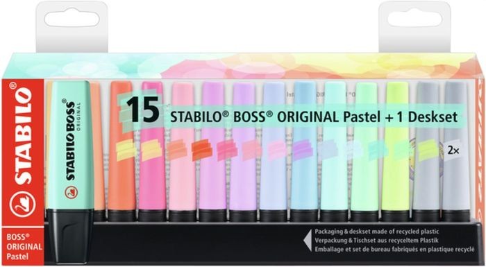 gelijkheid boom Toestand Markeerstift Stabilo Boss 7015-02-5 Pastel