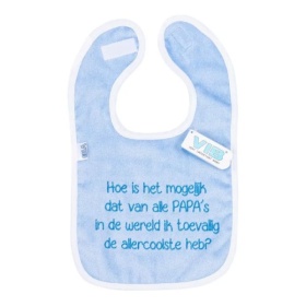 Very Important Baby Slabber ' Allercoolste Papa' Blauw-wit