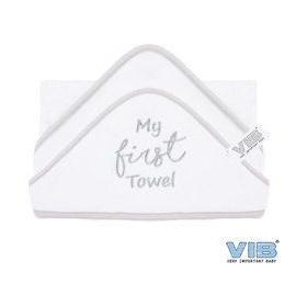 Vib Badcape Vib My First Towel Wit+zilver